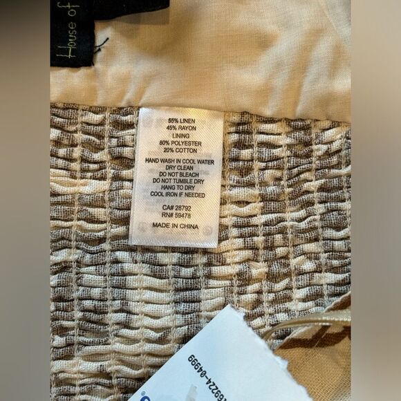 NWOT House of Harlow 1960 Linen Brown/Cream Halter Top & Wide Leg Pants Set Sz 4 - Picture 16 of 16